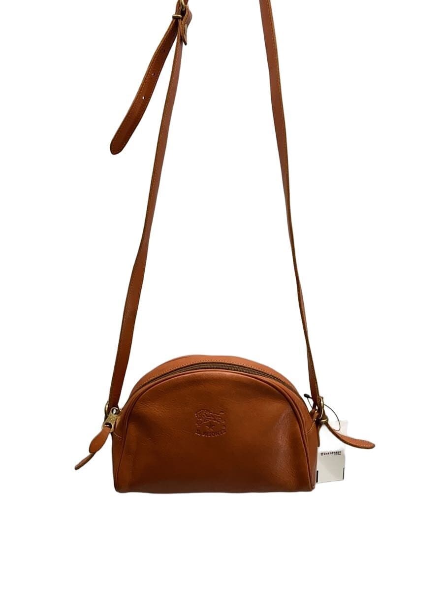 IL BISONTE Half Moon Shoulder Bag Leather Camel