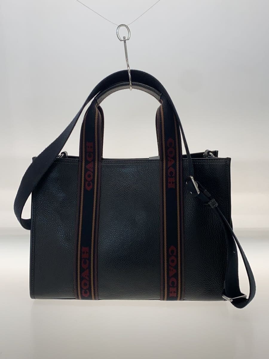 COACH Handbag Leather BLK CM716 3