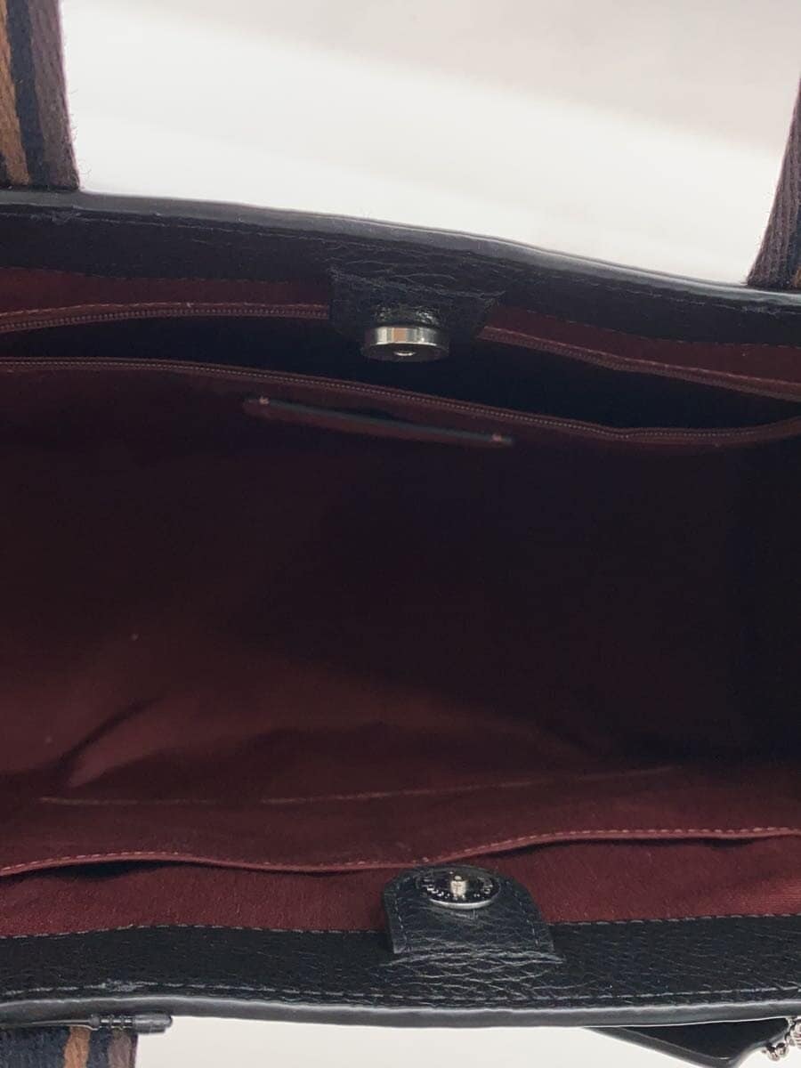 COACH Handbag Leather BLK CM716 6