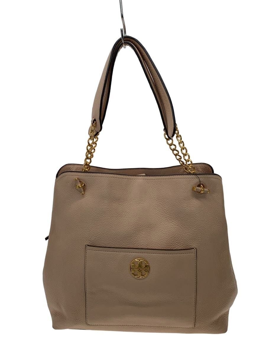 TORY BURCH Chelsea Slouchy Leather Tote Tote Bag Leather BEG Solid