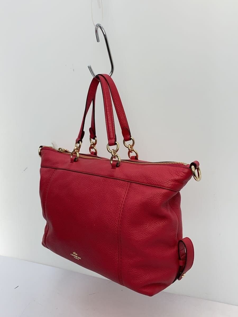 COACH Tote Bag Leather PNK F59325 Corner Scuff 2