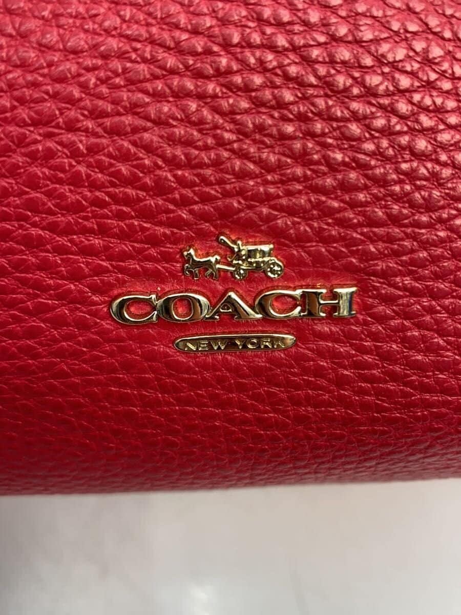 COACH Tote Bag Leather PNK F59325 Corner Scuff 5