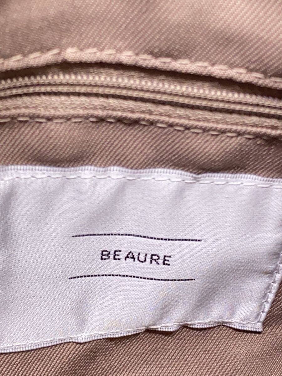 Beaure Tote Bag Cowhide BEG Plain 5