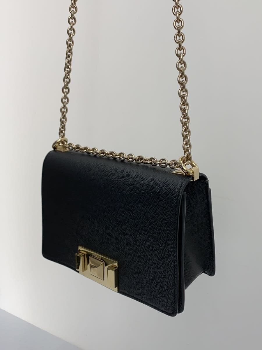 FURLA Shoulder Bag Leather BLK Solid 293863 2
