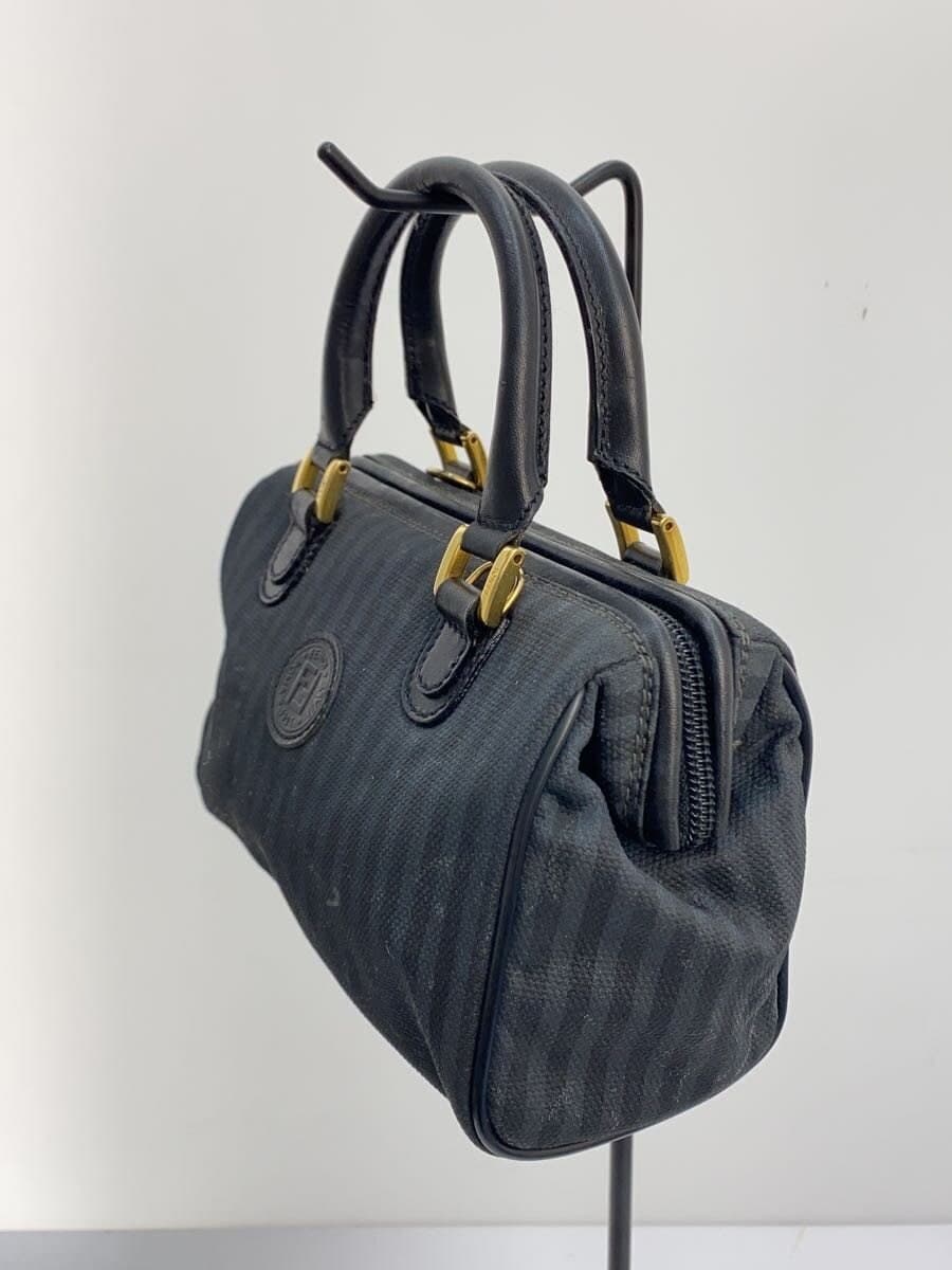 FENDI Handbag Nylon BLK Stripe Pecan Mini Shoulder Bag 2