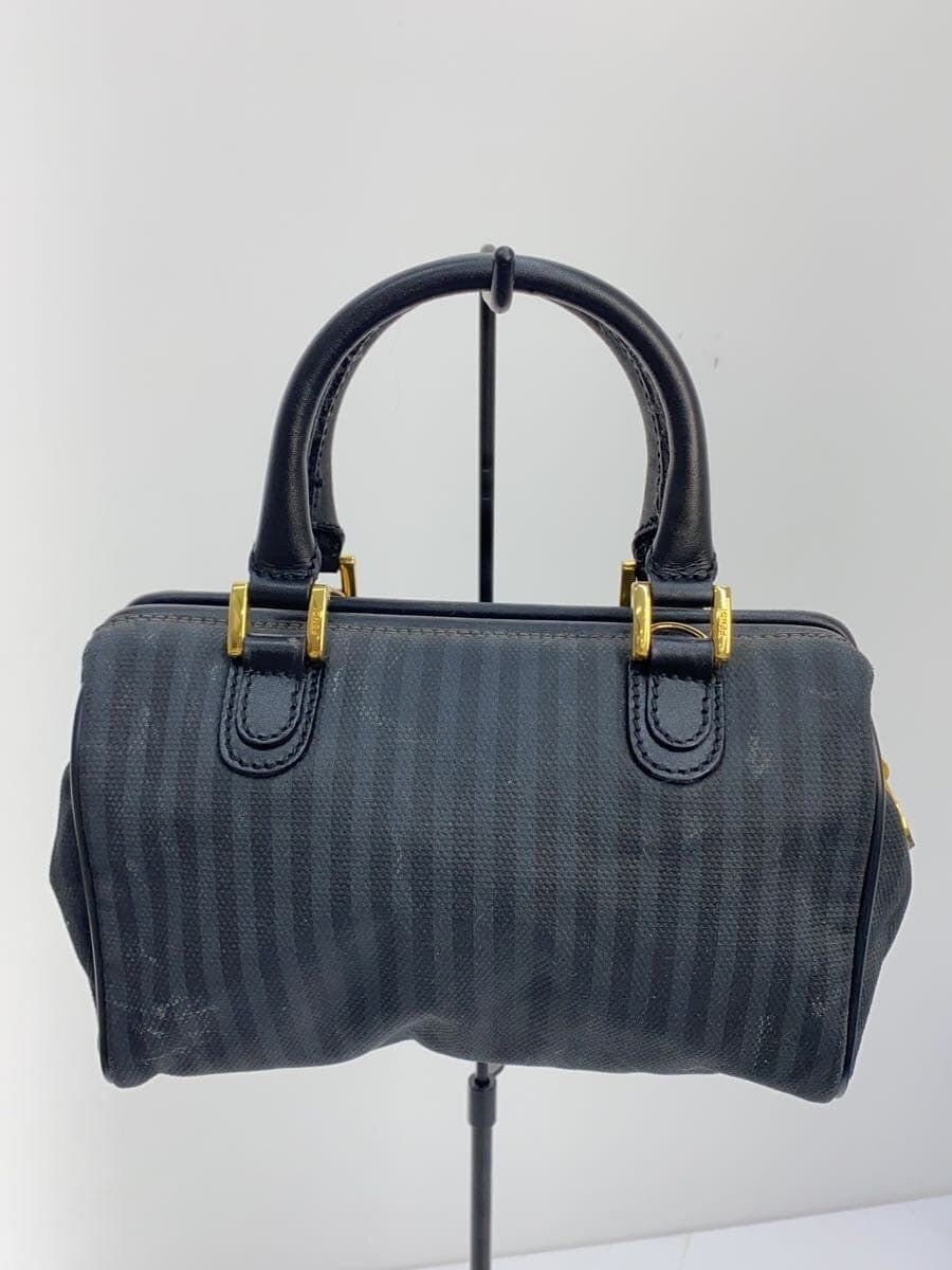 FENDI Handbag Nylon BLK Stripe Pecan Mini Shoulder Bag 3