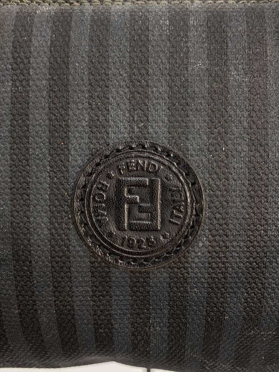 FENDI Handbag Nylon BLK Stripe Pecan Mini Shoulder Bag 5