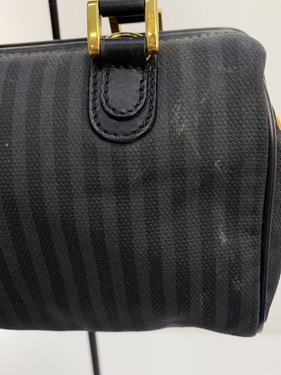 FENDI Handbag Nylon BLK Stripe Pecan Mini Shoulder Bag 9