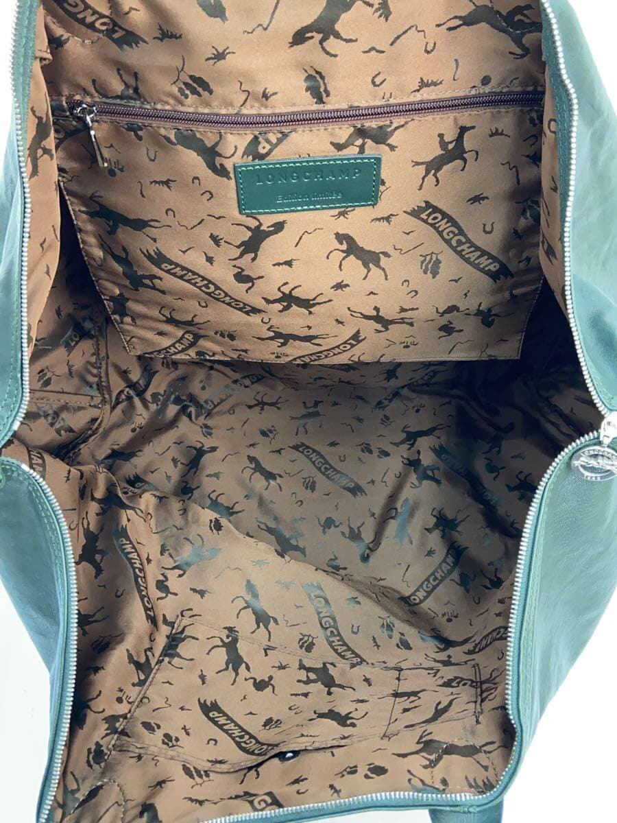 LONGCHAMP Bag Leather KHK Solid Le Pliage Cuir Leather 6