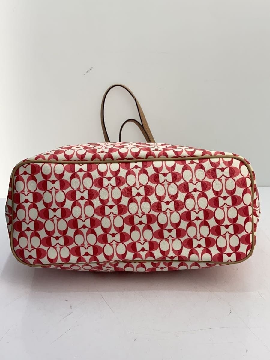 COACH tote bag leather PNK all-over pattern F25673 4