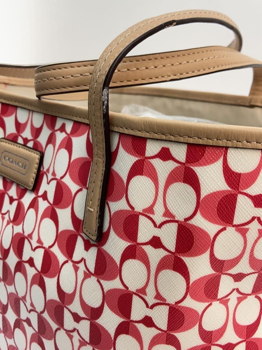 COACH tote bag leather PNK all-over pattern F25673 7