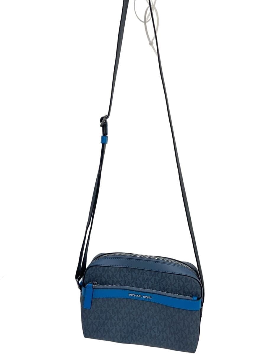 MICHAEL KORS Shoulder Bag Leather Blue All-over Pattern COOPER Utility
