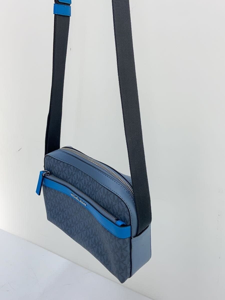 MICHAEL KORS Shoulder Bag Leather Blue All-over Pattern COOPER Utility 2