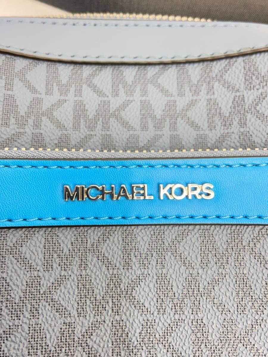 MICHAEL KORS Shoulder Bag Leather Blue All-over Pattern COOPER Utility 5