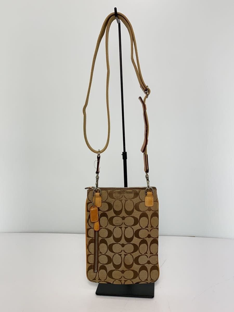 COACH Shoulder Bag Signature Canvas BEG 3