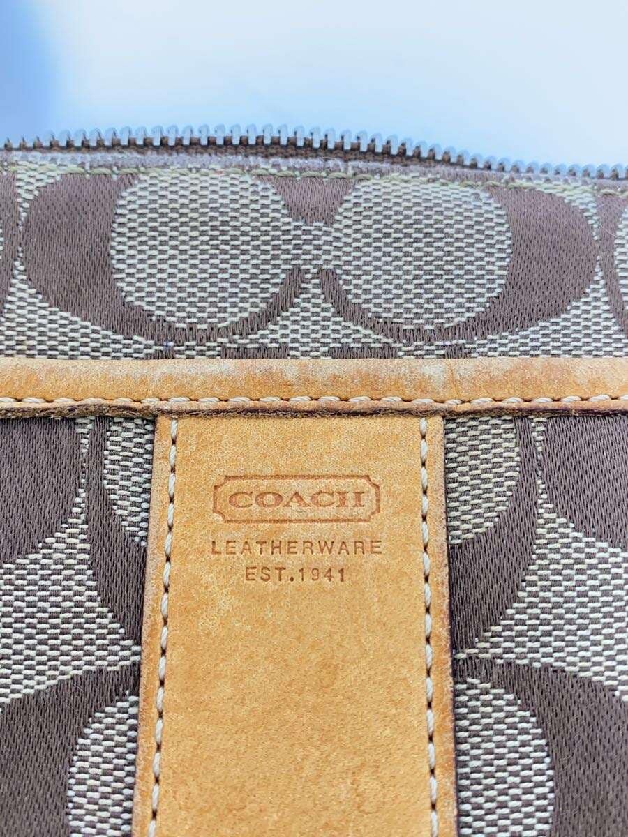 COACH Shoulder Bag Signature Canvas BEG 5