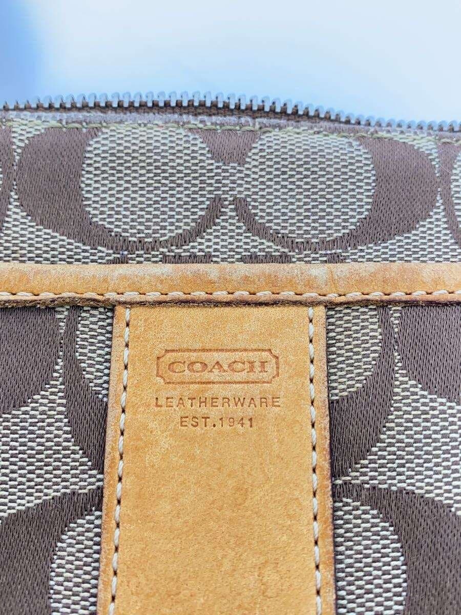 COACH Shoulder Bag Signature Canvas BEG 5
