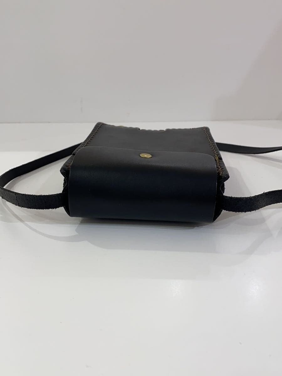 HERZ Pochette Shoulder Bag Leather BLK Solid 4