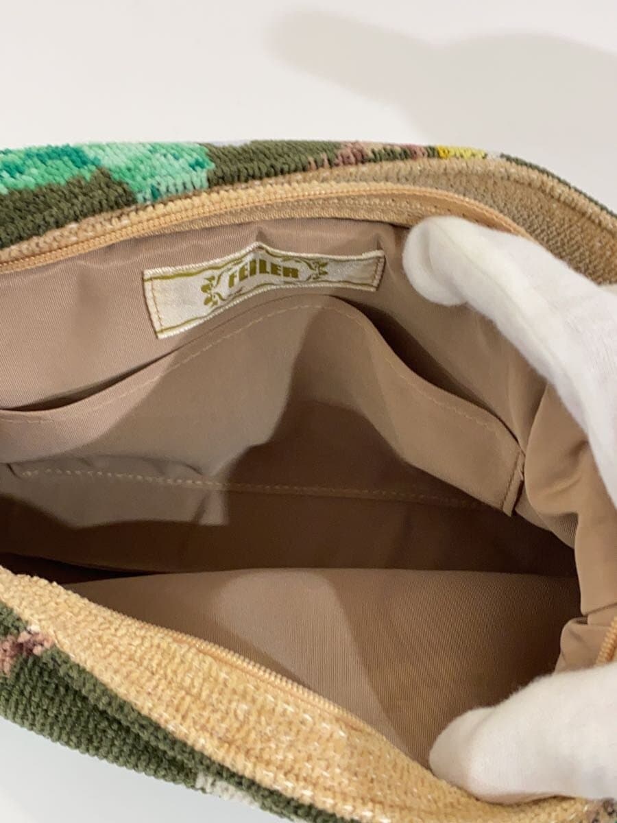 FEILER Chenille Weave Bag GRN Floral 6
