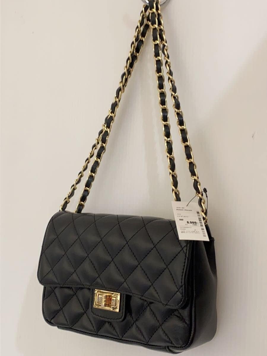 Maison Vincent Shoulder Bag Cowhide Black Solid Color 2