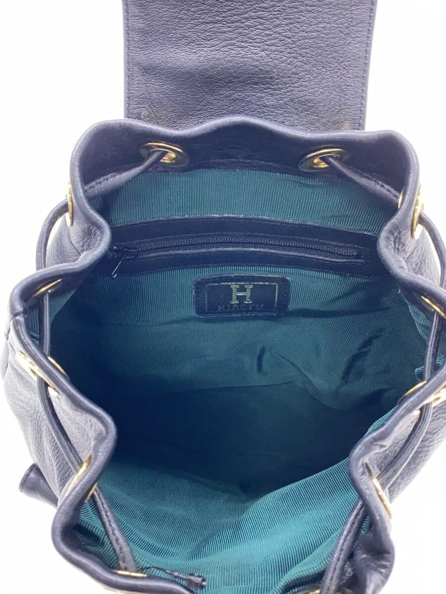 HIROFU Backpack Leather Black Plain 6