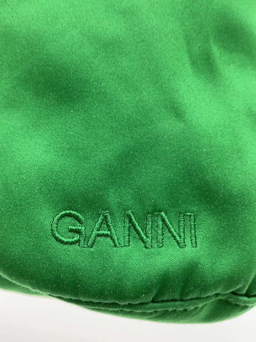 GANNI Shoulder Bag Polyester Green Solid Color 5