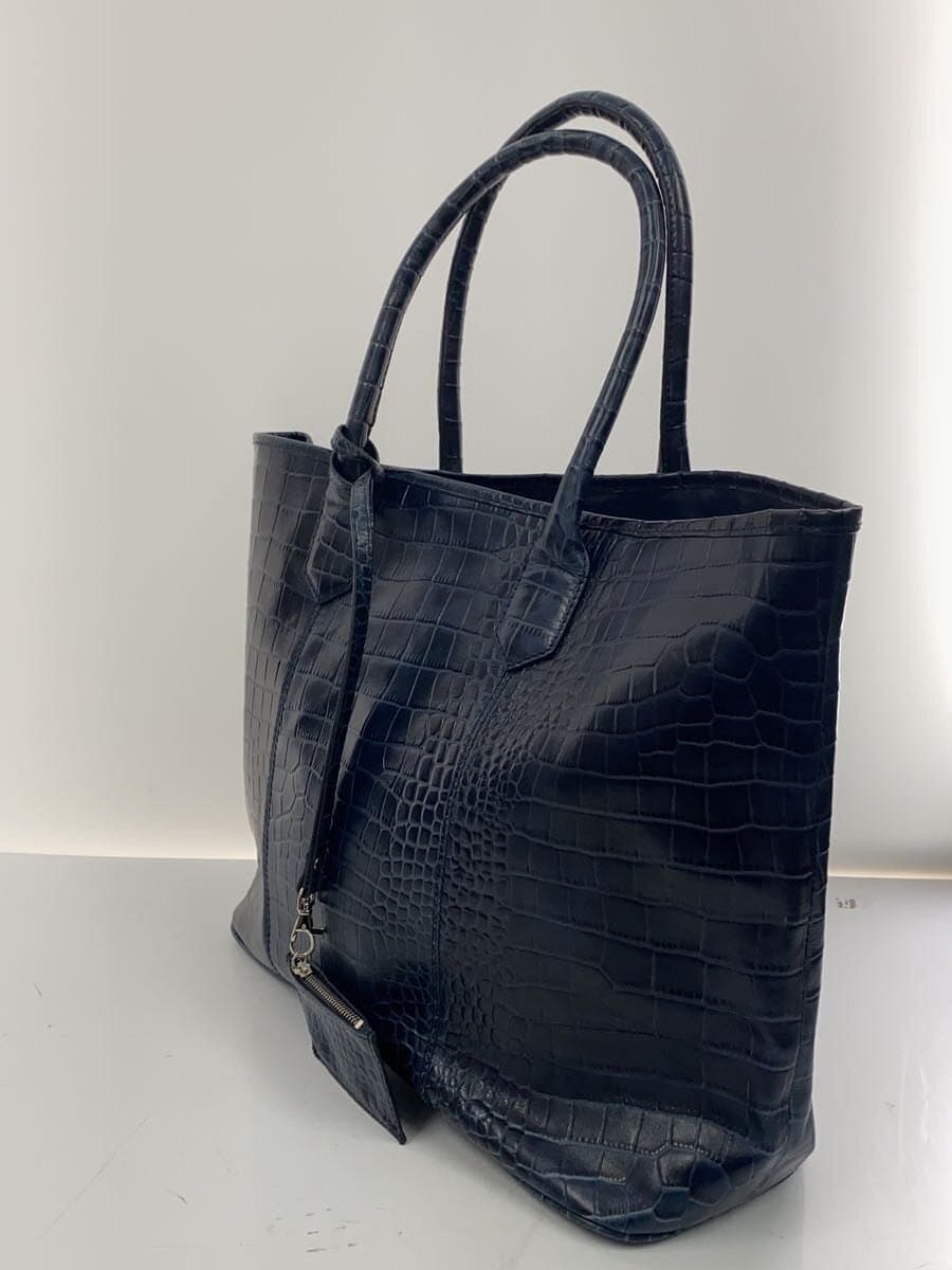 HILTON tote bag leather navy animal 2