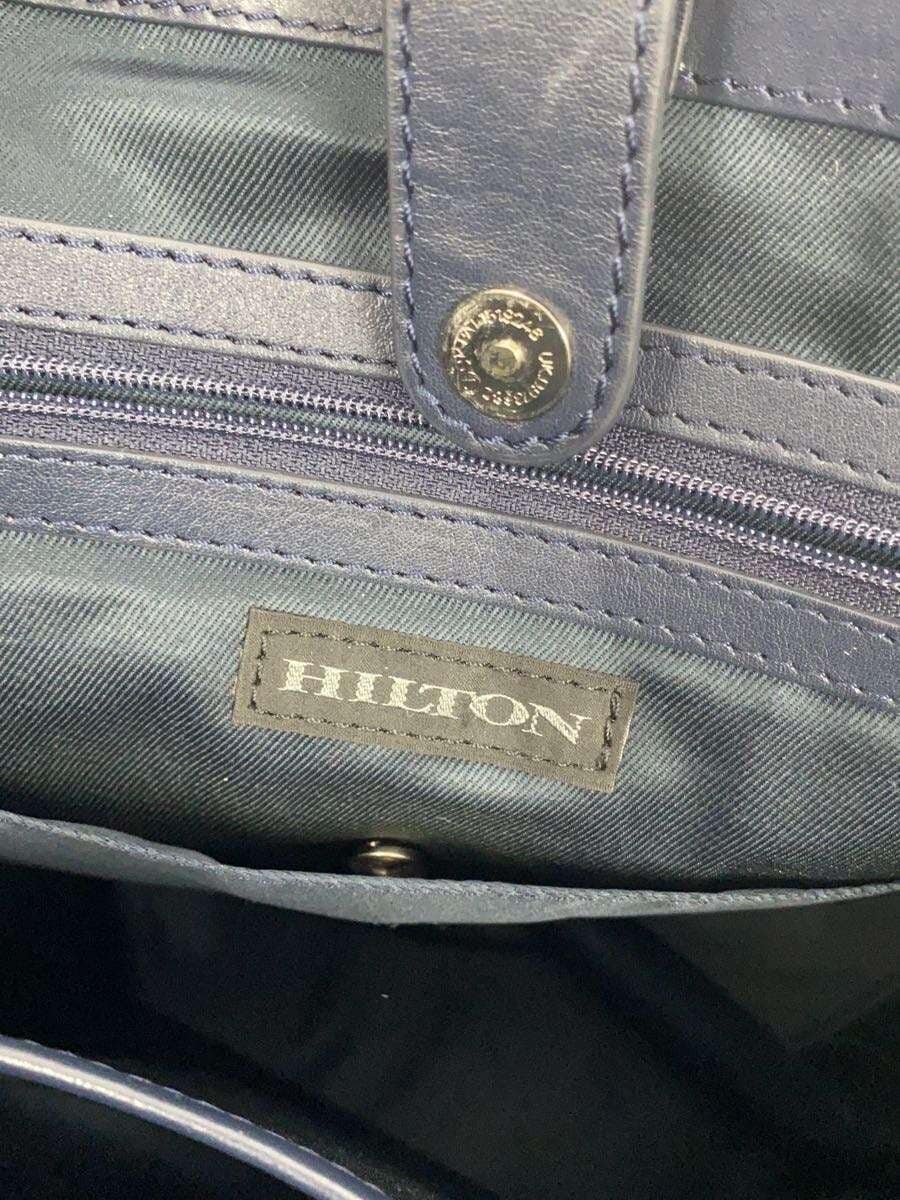 HILTON tote bag leather navy animal 5