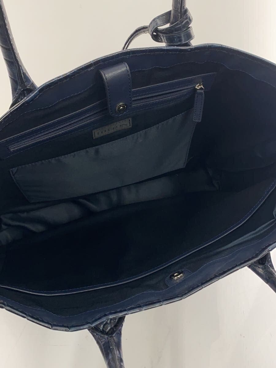 HILTON tote bag leather navy animal 6