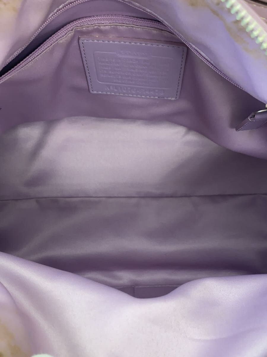 COACH Handbag_Heritage Stripe_Zip Satchel_Beige x Purple Stripe BE 6