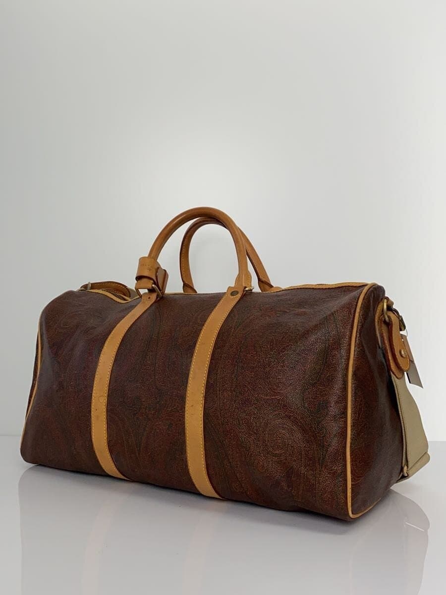 ETRO Boston Bag Leather BRW Paisley 2