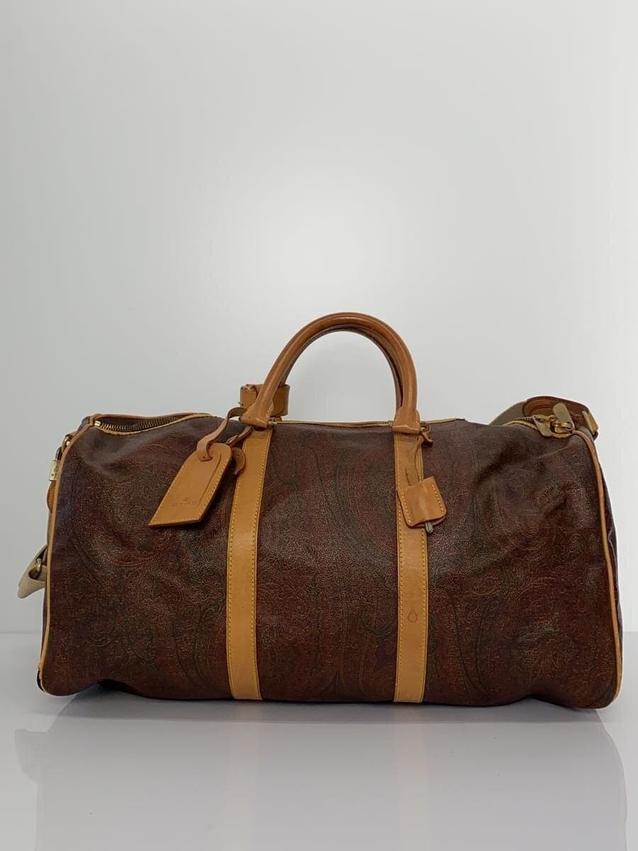 ETRO Boston Bag Leather BRW Paisley 3