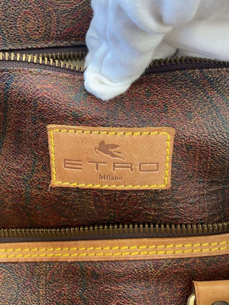 ETRO Boston Bag Leather BRW Paisley 5