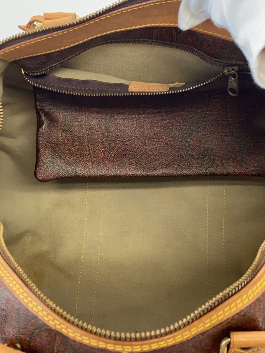 ETRO Boston Bag Leather BRW Paisley 6