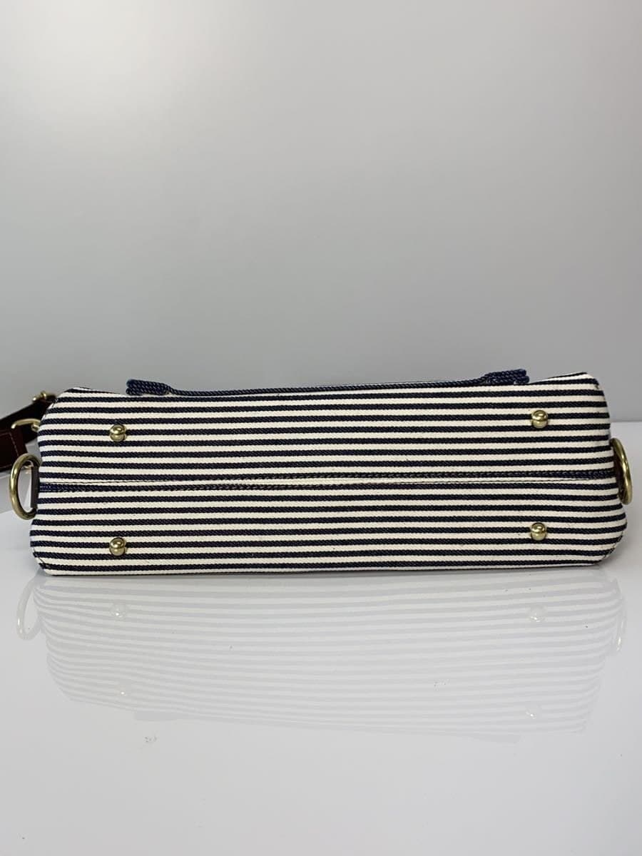 BEER BELLY Shoulder Bag Canvas BLK Border Stripe 4
