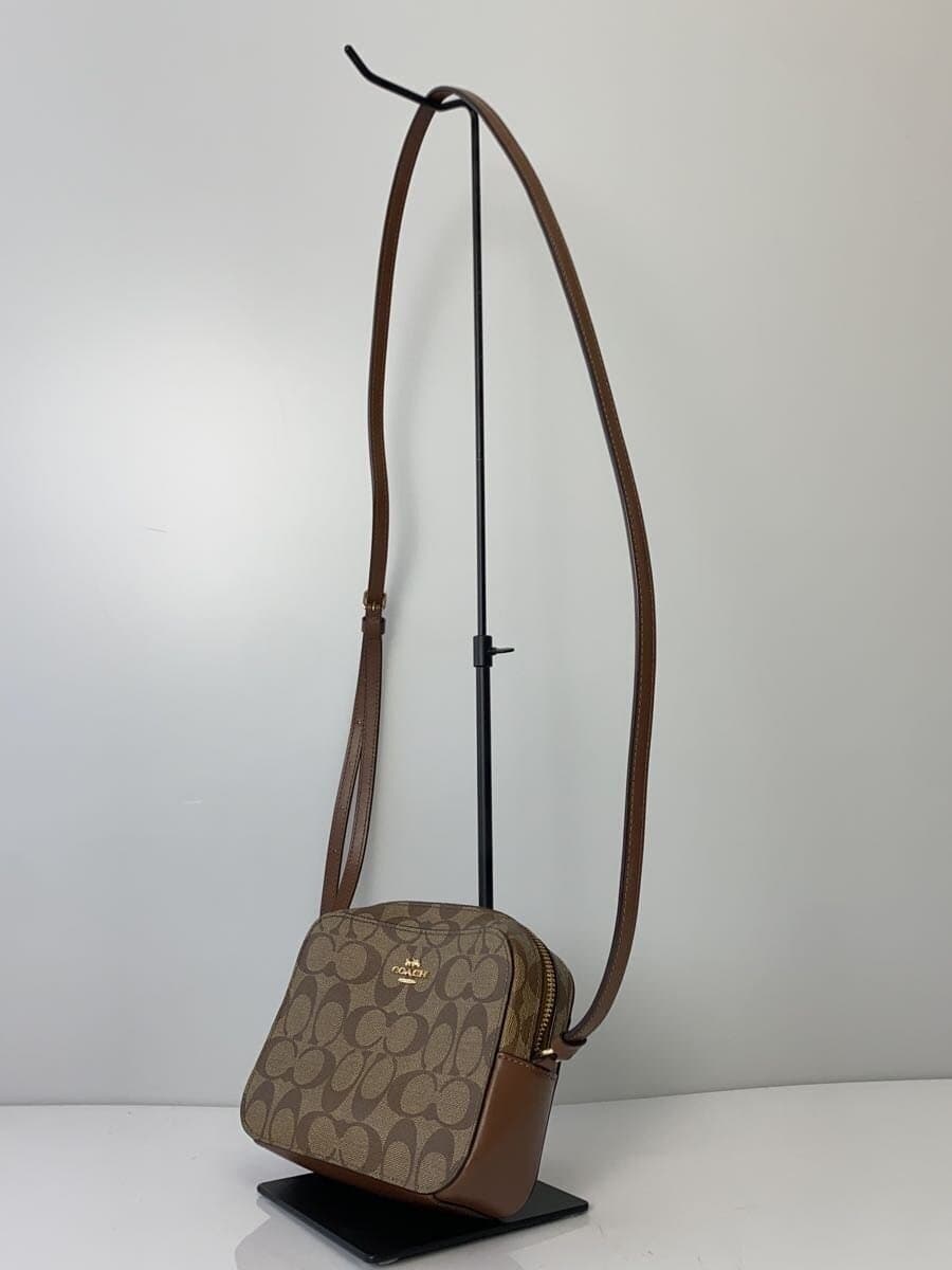 COACH Mini Camera Bag_Signature_Brown Leather PVC BEG All Over Pattern 2