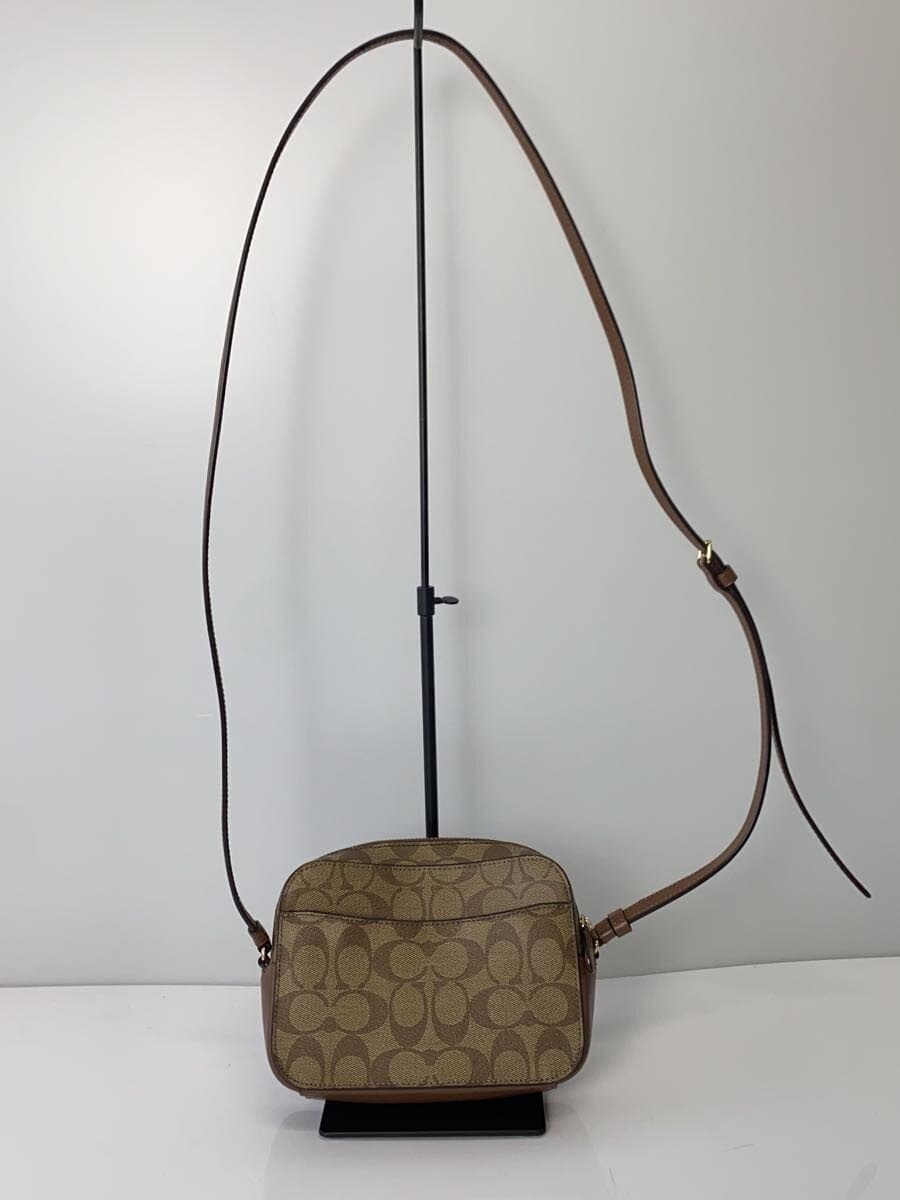 COACH Mini Camera Bag_Signature_Brown Leather PVC BEG All Over Pattern 3
