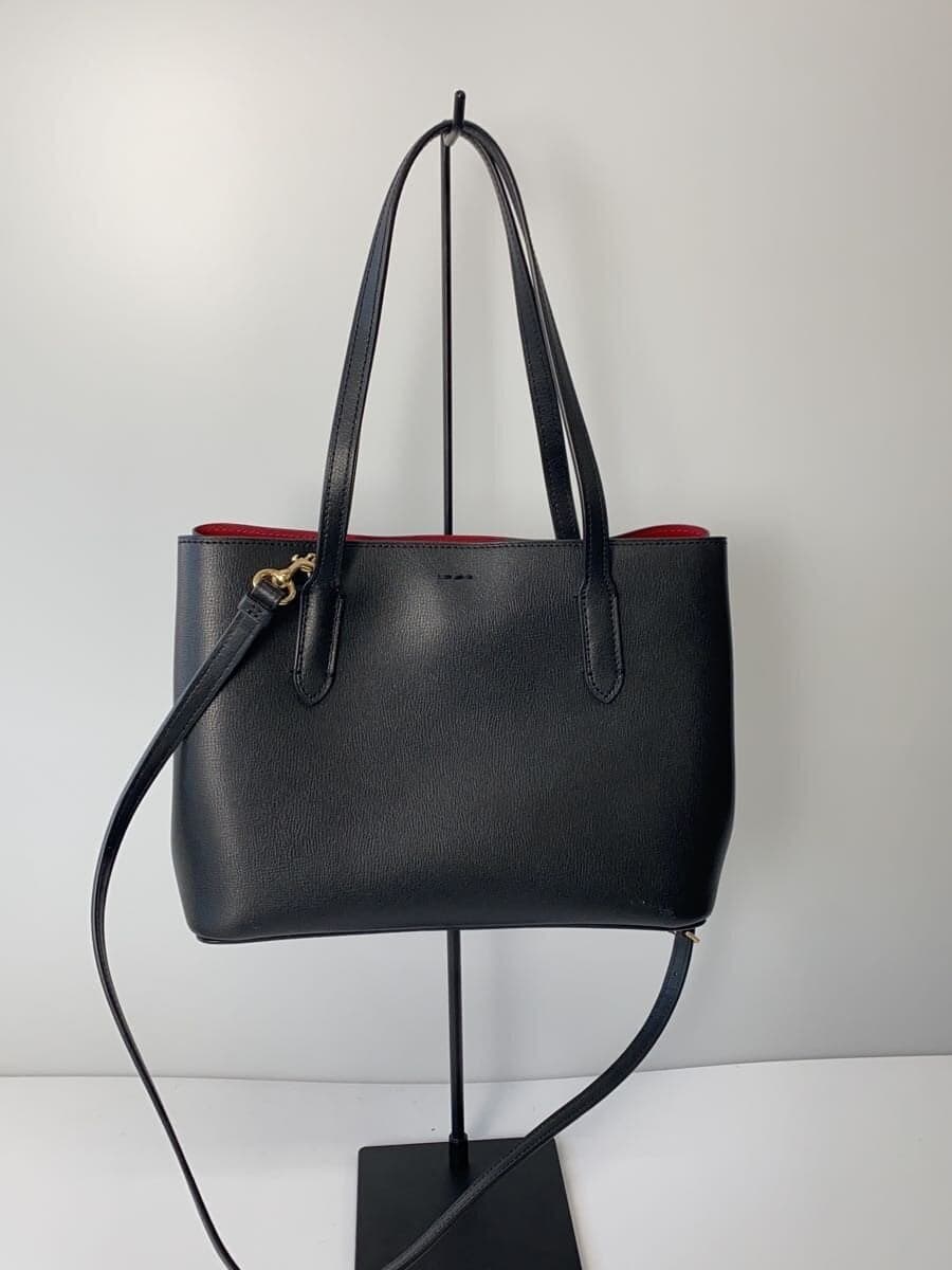 COACH Handbag Leather BLK F73277 3