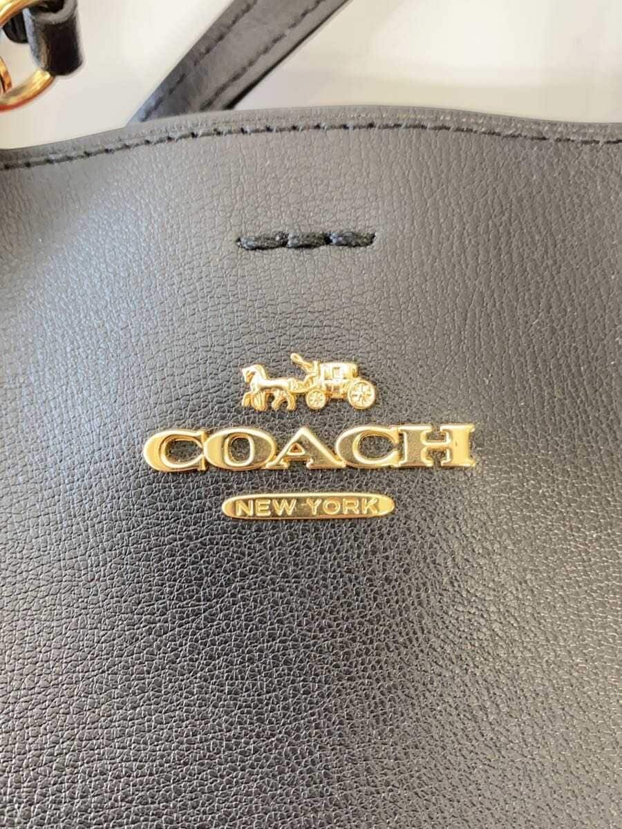COACH Handbag Leather BLK F73277 5