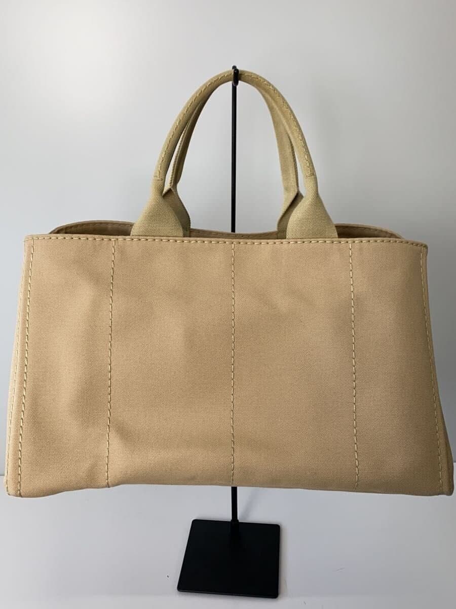 PRADA Shoulder Bag Canvas BEG 3