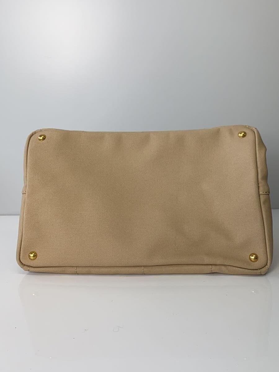 PRADA Shoulder Bag Canvas BEG 4