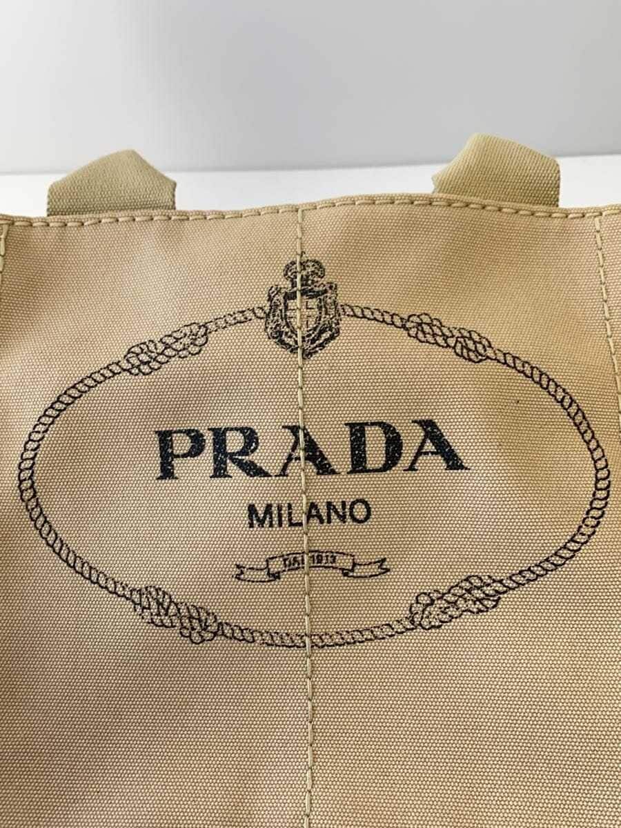 PRADA Shoulder Bag Canvas BEG 5