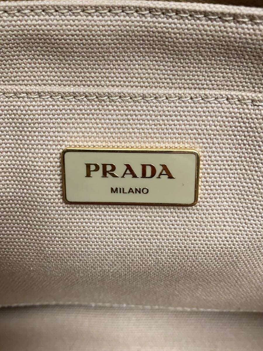 PRADA Shoulder Bag Canvas BEG 7