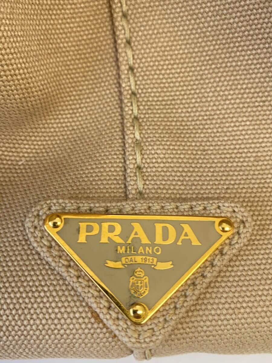 PRADA Shoulder Bag Canvas BEG 8