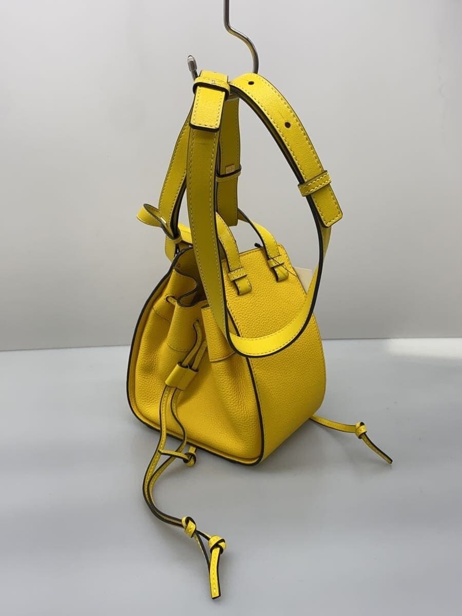 LOEWE Shoulder Bag Leather YLW Solid Hammock Drawstring Bag Mini 2