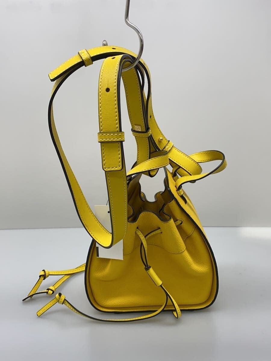 LOEWE Shoulder Bag Leather YLW Solid Hammock Drawstring Bag Mini 3