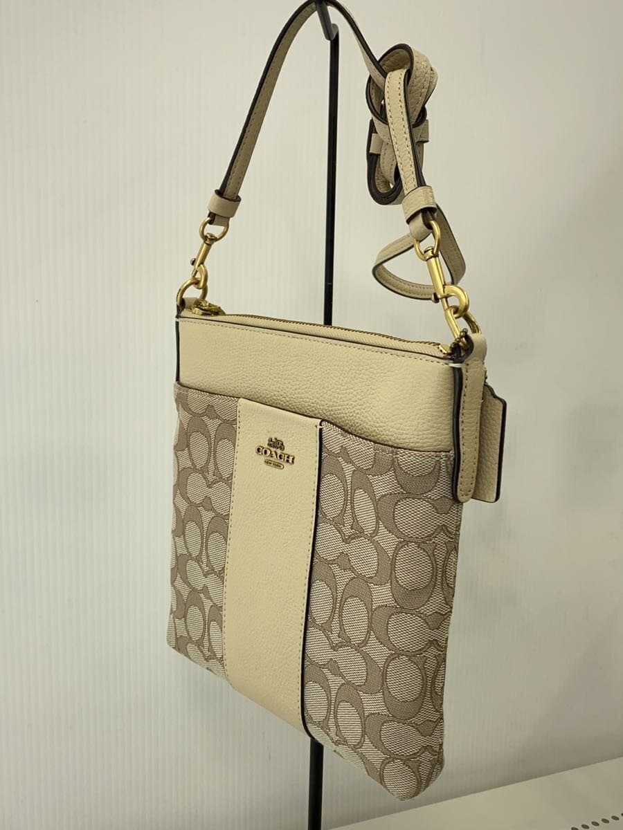 COACH Shoulder Bag Canvas BEG M2079-5475 Signature 2