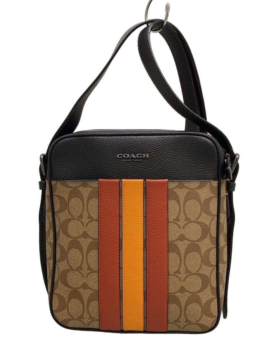 COACH Shoulder Bag Leather Black Monogram