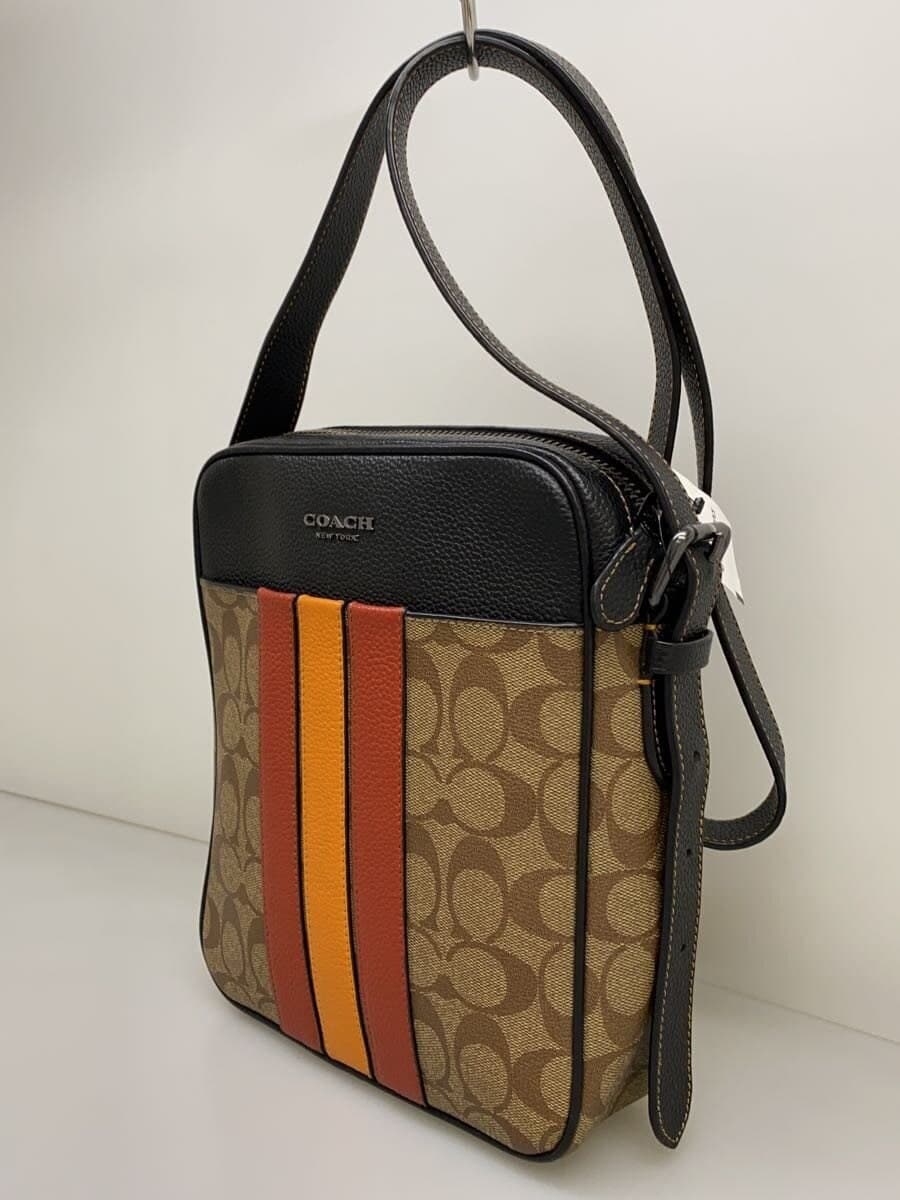 COACH Shoulder Bag Leather Black Monogram 2