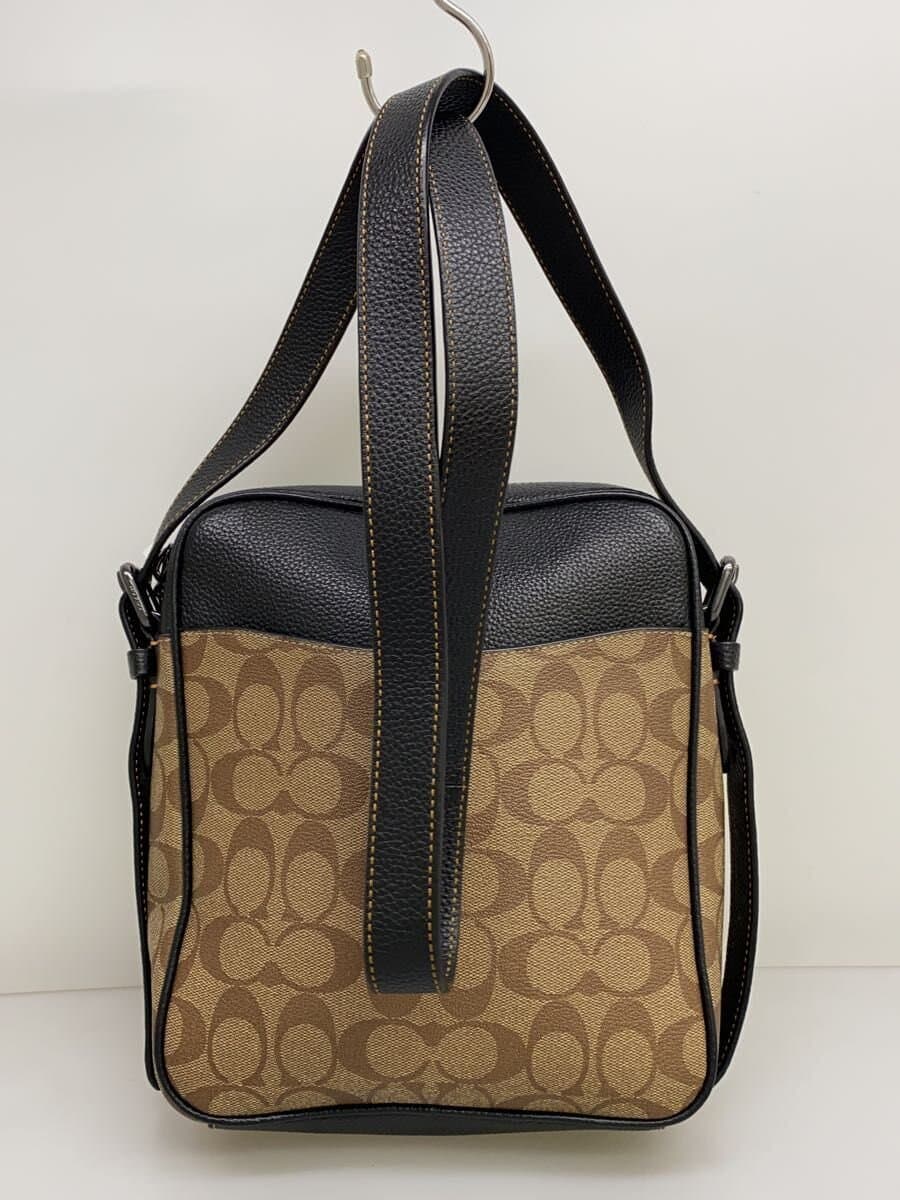 COACH Shoulder Bag Leather Black Monogram 3